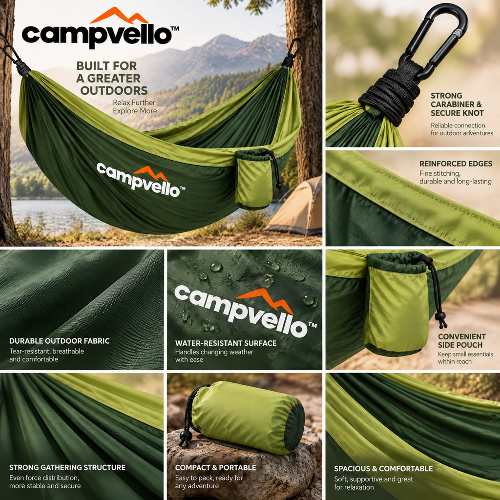Campvello™ Portable Double Camping Hammock — product image 5