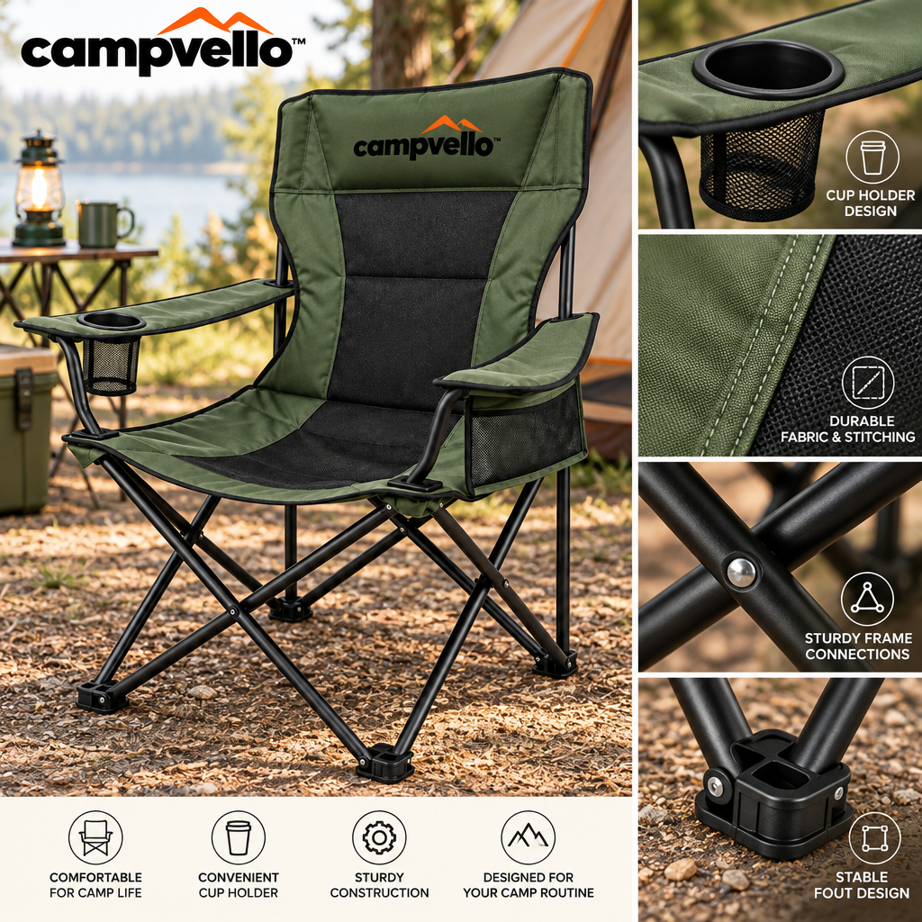 Campvello™ High-Back Folding Camping Chair — product image 5