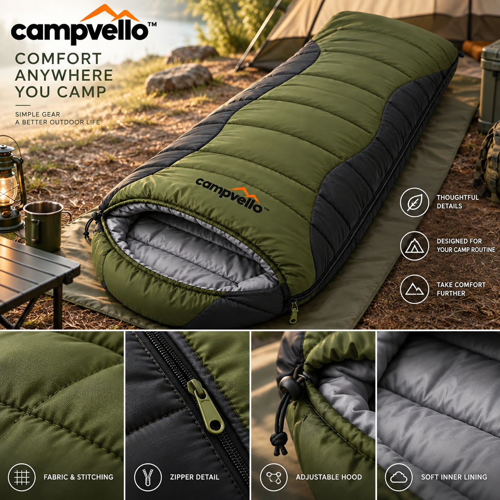 Campvello™ Three-Season Insulated Camping Sleeping Bag — product image 5